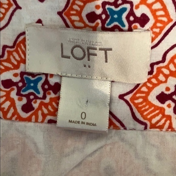 Loft White with Orange Purple & Blue Pattern Skirt - Picture 5 of 6